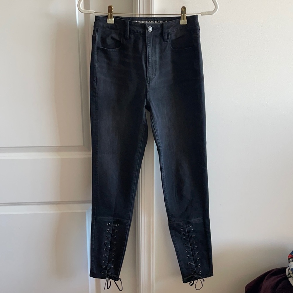 size 4 American Eagle Jeans with Lace-up hem
